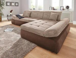 DOMO collection Ecksofa "PB Moric wahlweise mit Bettfunktion + Armteilverstellung, L-Form", im XXL-Format, B/T/H:300/172/80 cm, feine Steppung