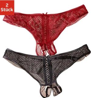 petite fleur gold String-Ouvert, (2 St.), vorne mit sexy Schnür-Optik