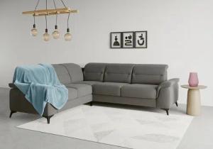sit&more Ecksofa "Sinatra L-Form", optinal mit Kopfteilverstellung und Armteilfunktion, Metallfüße