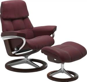 Stressless Hocker "Ruby", mit Signature Base, Gestell Eiche, Wenge, Braun & Schwarz