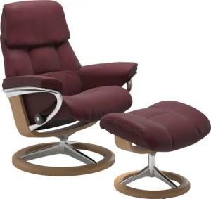 Stressless Hocker "Ruby", mit Signature Base, Gestell Eiche, Wenge, Braun & Schwarz