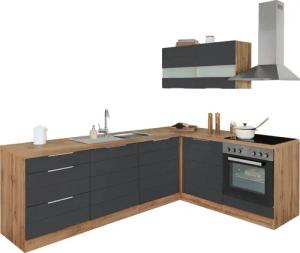 KOCHSTATION Winkelküche "KS-Luhe", Stellbreite 240x180 cm, wahlweise mit oder ohne E-Geräten, MDF-Fronten