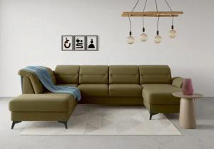 sit&more Wohnlandschaft "Sinatra U-Form", optional mit Kopfteilverstellung und Armteilfunktion, Metallfüße