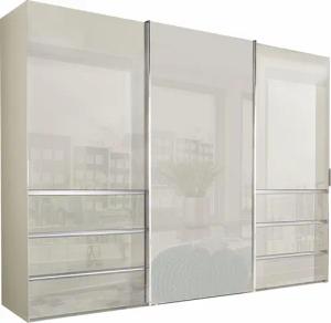 WIEMANN Schwebetürenschrank "Malibu, stilvolles Design, Made in Germany", mit Glasfront, in verschiedenen Breiten, Schubladen mit Selbsteinzug