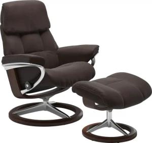 Stressless Hocker "Ruby", mit Signature Base, Gestell Eiche, Wenge, Braun & Schwarz