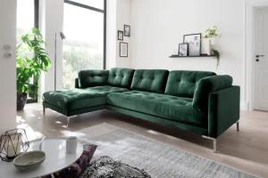 Trends by HG Ecksofa "Landau L-Form", in Cord-Stoff mit Metallfuß