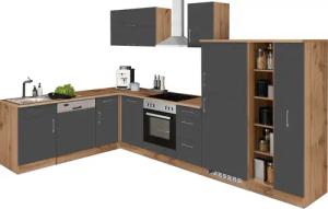 KOCHSTATION Winkelküche "KS-Colmar", mit E-Geräten, Stellbreite 210/330 cm
