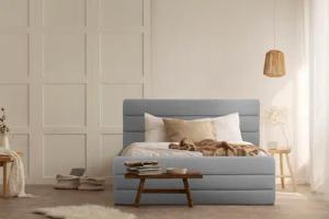 OTTO products Polsterbett "Merrit", Quernaht im Kopf- und Fußteil, in 5 Breiten, auch in 220 cm Länge