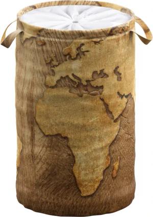 Sanilo Wäschekorb "World Map", 60 Liter, faltbar, mit Sichtschutz
