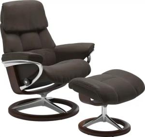 Stressless Hocker "Ruby", mit Signature Base, Gestell Eiche, Wenge, Braun & Schwarz