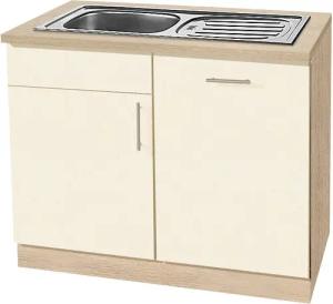 wiho Küchen Spülenschrank "Kiel", 110 cm breit, inkl. Tür/Griff/Sockel für Geschirrspüler
