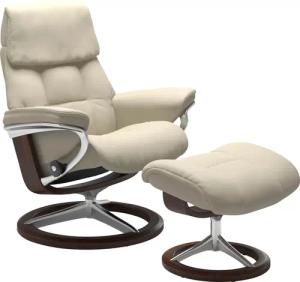 Stressless Hocker "Ruby", mit Signature Base, Gestell Eiche, Wenge, Braun & Schwarz