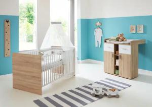BMG Möbel Babymöbel-Set "Maxim", (Set, 2 tlg., Bett + Wickelkommode), Bett + Wickelkommode