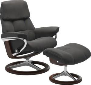 Stressless Hocker "Ruby", mit Signature Base, Gestell Eiche, Wenge, Braun & Schwarz