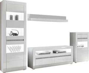 INOSIGN Wohnwand "Carat", (Set, 4 St.), wird jeweils mit zwei Leisten angeliefert, 1 x grau, 1 x weiss