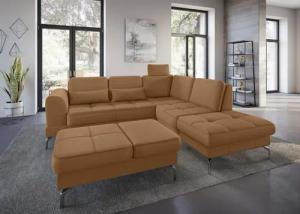 sit&more Ecksofa "Bendigo L-Form", inklusive Sitztiefenverstellung, Bodenfreiheit 15 cm, in 2 Fußfarben
