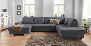 sit&more Wohnlandschaft "Santorini U-Form", mit Federkern und Sitztiefenverstellung, wahlweise mit Bettfunktion