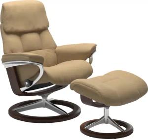 Stressless Hocker "Ruby", mit Signature Base, Gestell Eiche, Wenge, Braun & Schwarz