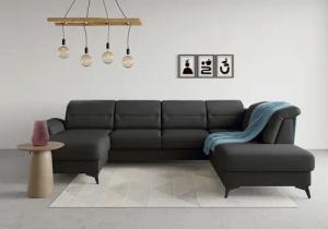 sit&more Wohnlandschaft "Sinatra U-Form", optional mit Kopfteilverstellung und Armteilfunktion, Metallfüße