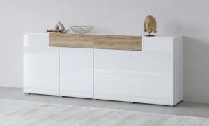 INOSIGN Sideboard "Toledo,Breite 208cm,moderne Kommode mit dekorative Fräsungen,grifflos", Kombikommode mit viel Stauraum, Einlegeböden verstellbar