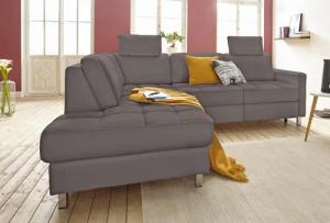 sit&more Ecksofa "Pablo L-Form", wahlweise mit Bettfunktion und Bettkasten