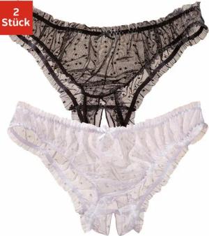 petite fleur gold Slip-Ouvert, (2 St.), mit Rüschensaum und Pünktchenmuster