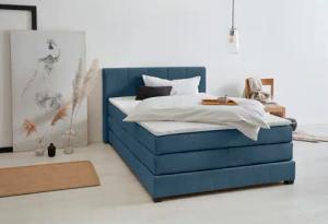 OTTO products Boxspringbett "Peetu", Taschenfederkern-Matratze, in 4 Breiten und 4 Farben, incl. Topper