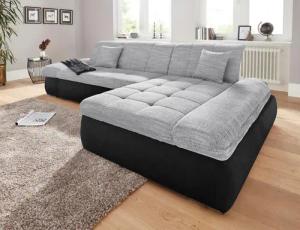 DOMO collection Ecksofa "PB Moric wahlweise mit Bettfunktion + Armteilverstellung, L-Form", im XXL-Format, B/T/H:300/172/80 cm, feine Steppung