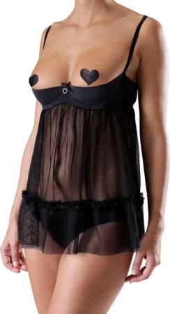 petite fleur gold Negligé, mit Büstenhebe, aus zartem Tüll, sexy Dessous, Reizwäsche