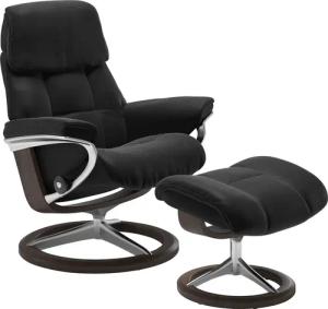 Stressless Hocker "Ruby", mit Signature Base, Gestell Eiche, Wenge, Braun & Schwarz