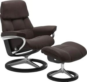 Stressless Hocker "Ruby", mit Signature Base, Gestell Eiche, Wenge, Braun & Schwarz