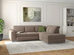 sit&more Ecksofa "Dundee L-Form", mit Federkern und Edelstahlfüßen, wahlweise mit Kopfteilverstellung