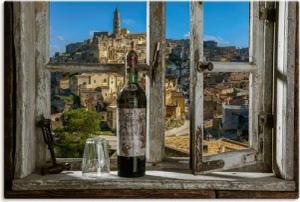 Artland Wandbild "Blick aus dem Fenster Matera, Italien", Fenster & Türen, (1 St.), als Alubild, Outdoorbild, Leinwandbild, Poster, Wandaufkleber