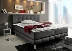 Places of Style Boxspringbett "Cafone", inkl. Topper, 5 Breiten, 3 Matratzenarten und 3 Härtegraden wählbar
