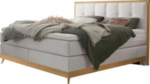 HASENA Boxspringbett Villa, Boxspringbett, edle Polsterteile, Sockel und Kopfteil aus heller Eiche