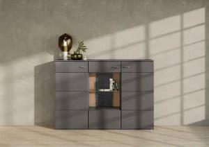 set one by Musterring Highboard "TACOMA", Typ 52, Breite 180 cm, mit getönter Glastür