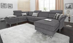 sit&more Wohnlandschaft "Avignon U-Form", wahlweise mit Bettfunktion und Stauraum, inklusive Kopfteilverstellung