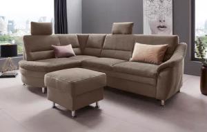 Places of Style Ecksofa "Cardoso L-Form", Federkern, wahlweise mit Bett, Schubkasten