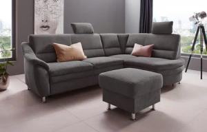 Places of Style Ecksofa "Cardoso L-Form", Federkern, wahlweise mit Bett, Schubkasten