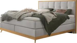 HASENA Boxspringbett Villa, Boxspringbett, edle Polsterteile, Sockel und Kopfteil aus heller Eiche