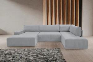 WERK2 Wohnlandschaft "Hugo-U U-Form", Design Wohnlandschaft in Cord mit Schlaffunktion & Bettkasten