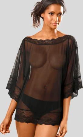 petite fleur gold Netzshirt, leicht transparent aus feinem Netzmaterial, sexy Dessous, Reizwäsche