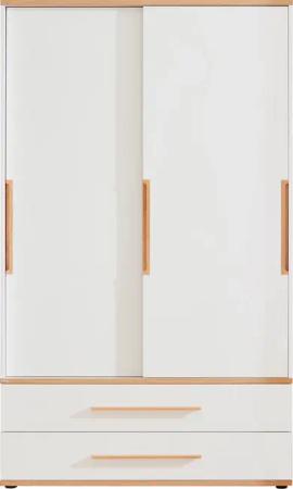 PAIDI Kleiderschrank "YOLANDA 2T2S schmal", Schiebetüren mit hochwertigen Aluminiumschienen, 2 Schubladen