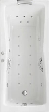 OTTOFOND Whirlpool-Badewanne "Atlanta", (Set), 170x75 cm, inkl. 1 Nackenstütze und 2 Griffe in silbermatt