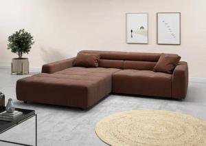 3C Candy Ecksofa "Denver auch mit Cord- und Easy care-Bezug, Kopfteilverstellung L-Form", wahlweise. mit motorischer Sitztiefenverstellung