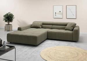 3C Candy Ecksofa "Denver auch mit Cord- und Easy care-Bezug, Kopfteilverstellung L-Form", wahlweise. mit motorischer Sitztiefenverstellung