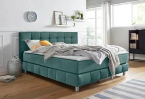 andas Boxspringbett "Salo XXL", in Samtoptik oder Struktur, 6 Breiten in Überlänge 220cm, 4 Härtegrade