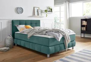 andas Boxspringbett "Salo XXL", in Samtoptik oder Struktur, 6 Breiten in Überlänge 220cm, 4 Härtegrade