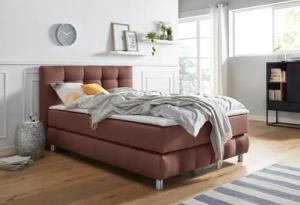 andas Boxspringbett "Salo XXL", in Samtoptik oder Struktur, 6 Breiten in Überlänge 220cm, 4 Härtegrade