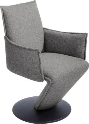 K+W Komfort & Wohnen Drehstuhl "Drive", Flachgewebe 775, Sessel mit federnder Sitzschale, Drehteller in Metall schwarz Struktur